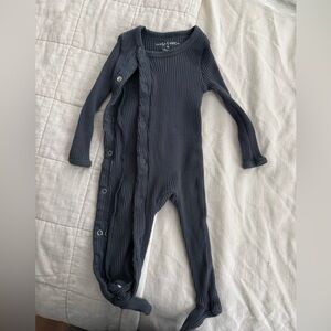 Lovely Littles Cozy Midnight Ribbed Footie